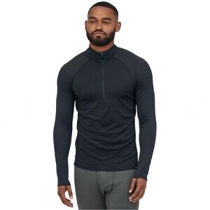 Patagonia Capilene 4 Zip-Neck Men’s Small 1/4 Zip Black Baselayer Long Sleeve
